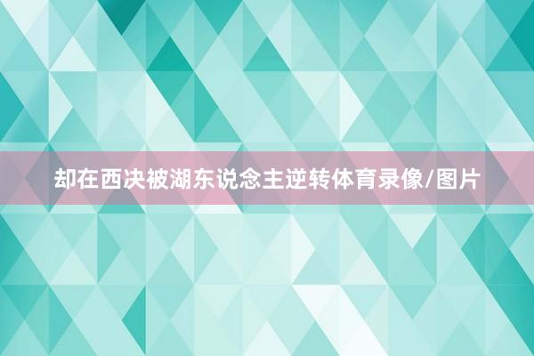 却在西决被湖东说念主逆转体育录像/图片