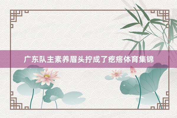 广东队主素养眉头拧成了疙瘩体育集锦