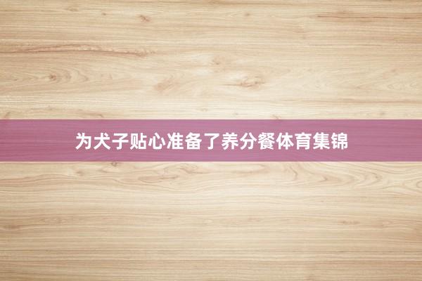 为犬子贴心准备了养分餐体育集锦
