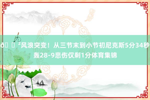 😲风浪突变！从三节末到小节初尼克斯5分34秒轰28-9悲伤仅剩1分体育集锦