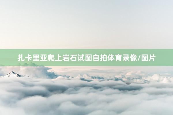 扎卡里亚爬上岩石试图自拍体育录像/图片