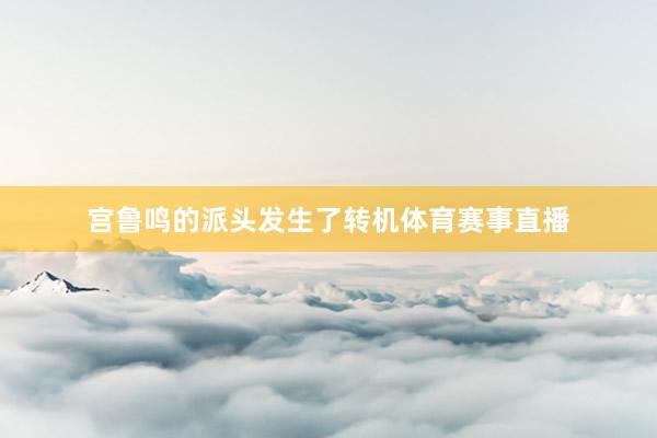 宫鲁鸣的派头发生了转机体育赛事直播