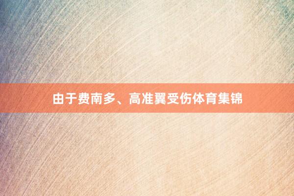 由于费南多、高准翼受伤体育集锦