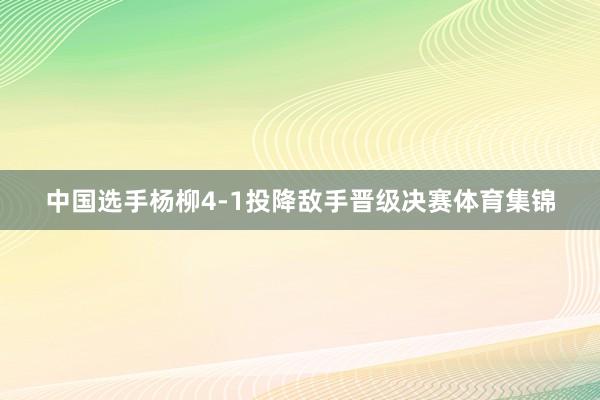 中国选手杨柳4-1投降敌手晋级决赛体育集锦