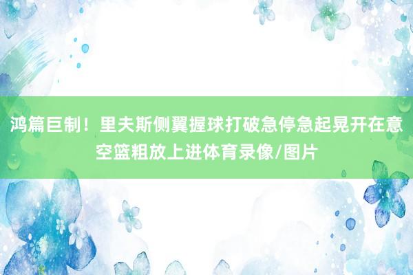 鸿篇巨制！里夫斯侧翼握球打破急停急起晃开在意空篮粗放上进体育录像/图片