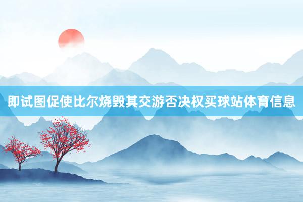 即试图促使比尔烧毁其交游否决权买球站体育信息