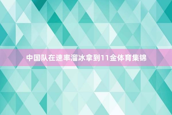 中国队在速率溜冰拿到11金体育集锦