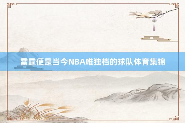 雷霆便是当今NBA唯独档的球队体育集锦