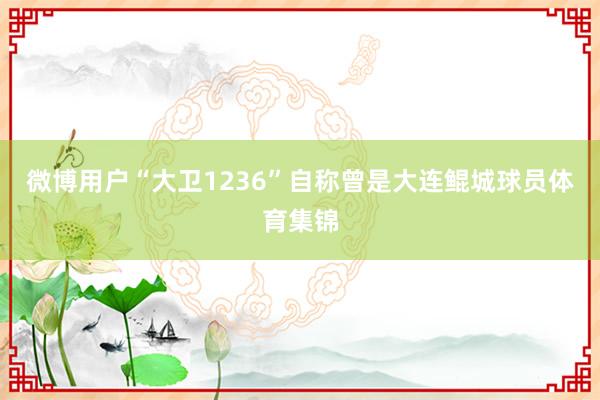 微博用户“大卫1236”自称曾是大连鲲城球员体育集锦