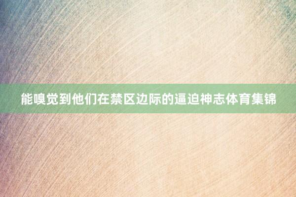能嗅觉到他们在禁区边际的逼迫神志体育集锦