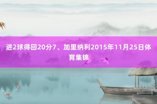 进2球得回20分7、加里纳利2015年11月25日体育集锦